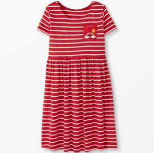 Hanna Andersson red and white striped short sleeve knit dress size 110cm/5.
